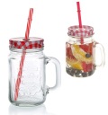 JAR hrnček so slamkou 450ml sklenené nápoje nápoje