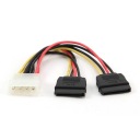 Napájací kábel pre molex mechaniky - 2x SATA 15cm