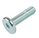 10x metrická skrutka M8 x 30 mm biela pozinkovaná s hlavou valca, nábytková skrutka