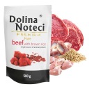 DOLINA NOTECI Čisté vlhké krmivo pre psov Hovädzie s ryžou 500g pre alergikov