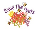 Potápačská nálepka s nápisom save the reefs