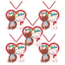 Papierová MEDALIA Teddy BEAR DAY Plyšový palica Červená STUHA x5