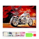 784117 DIAMANTOVÁ MOZAIKA 40x30 MOTORKA HARLEY-DAVIDSON