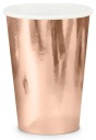 ROSE GOLD papierové poháre ROSE GOLD k narodeninám, 6 ks