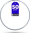 STRIEBORNÁ kovová obruč 50 cm HRUBÝ DRÔT 5 mm