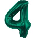 Fóliový BALÓN ČÍSLO 4 výročie NARODENIN FĽAŠA ZELENÁ zelená VEĽKÁ XL