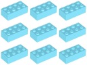 LEGO 3001 BRICK 2x4 azúrová pr. (20 g) 9 ks.