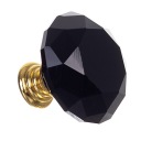 Galka Glamour Crystal 40 mm DIAMOND Čierna a zlatá