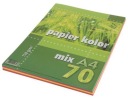 Hrubý kopírovací papier A4 70k, mix 5 farieb, 120g