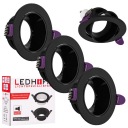 3X Zapustená halogénová lampa SPOT pohyblivá GU10 Black Eyelet Zapustená