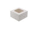 Jednoporcové balenie 13x13x7cm s potlačou srdca a okienkom