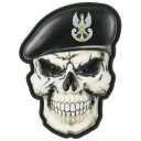 3D Skull in Beret M-Tac Navy PVC nášivka