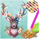 Diamantová výšivka SET DEER FLOWERS Diamantová maľba ABSTRACT MOSAIC 5D