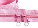 Špirálová páska na zips 5 mm na meter SVETLO RUŽOVÁ 1 meter + 2 zipsy