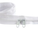 Špirálová páska na zips 5 mm zips na meter BIELA ​​1 meter + 2 zipsy