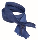 Pevný skrytý zips, svetlo tmavomodrá, 40 cm