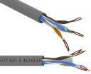 Sieťový kábel ZAMEL Cat6 UTP krútený pár, sivý, 4 páry