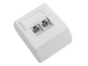 Zásuvka 2x RJ45/8P8C cat.5E UTP povrchové lomené LSA kontakty