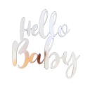 Hello Baby Silver Plexi Mirror Cake Side Decor