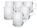 6x Sklenený hrnček 250 ml SMOOTH sklenená súprava