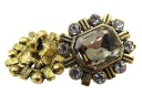 18mm Ozdobné gombíky 1ks ZLATÉ zirkóny HONEY OZ75 18643