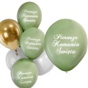 Boho prijímacie balóny s nápisom First Communion lesklé