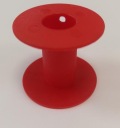 Plastová cievka na drôt, červená, 200g, 44x39mm