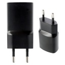 Napájací adaptér nabíjačky EU zástrčka USB-A čierna