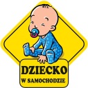 Samolepka DIEŤA V AUTE vonkajšia 15cm Laminát