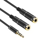 MINI KONEKTOR 3,5MM KÁBLA NA ROZDELENIE AUDIO SIGNÁLU pre SLÚCHADLÁ