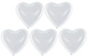 Latexové srdiečkové balóny Biele Valentínske 5 kusov
