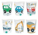 Papierové kelímky Cars Construction Cars 6 kusov