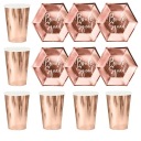 Sada tanierov, šálok a šálok Rose Gold, 12 ks