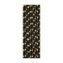 ČIERNOZLATÉ PAPIEROVÉ SLAMKY, 10 ks