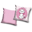 Obliečka na vankúš 40x40 dekoračná SOFT VELVET Aristocats Cat Marie, ružový kár