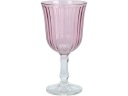 Elegantný SKLENÝ POHÁN NA VÍNO 240 ml, 8 x 16 cm - RUŽOVÝ