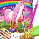Diamantová maľba 5D Diamantové vyšívanie HORSE Scrapbook ROZPRÁVKOVÉ SCENERY 30x30cm
