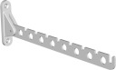 Nástenný sklopný vešiak na oblečenie, 30 cm, Element System, biely kov