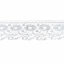 Guipure Lace Ozdobná stuha, biela, na závesy, 8 cm