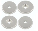 SILNÝ NEODYMIOVÝ MAGNET 20x3 mm S OTVOROM 7/3,5 mm NA SÚPRAVU 4 Skrutiek