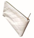 Veľká biela kozmetická taštička na zips, 25 cm