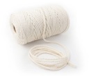 BAVLNA BAVLNA RAD NA REZANÉ MÄSO, BALENIE BIELY MACRAME 45m