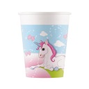 JEDNOROŽEC DÚHOVÝ PAPIEROVÝ POHÁR 200 ML 8 KS