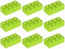 LEGO 3001 BRICK 2x4 limetka NOVINKA (20g) 9 ks.