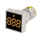 VOLTMETER 20-500VAC Štvorcový 29X29MM SKRUTKA DO PANELU ŽLTÁ