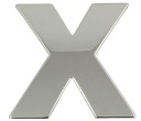 Nálepka Emblém Chrome 3D Číslo Písmeno Písmeno X