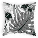 Bavlnená obliečka na vankúš 40x40 cm, sivá so vzormi monstera