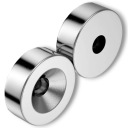 2x NEODYMOVÝ PRSTEŇOVÝ MAGNET OTVOR NA SKRUTKU SILNÝ 10x4mm OTVOR 4mm