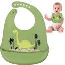 SILIKÓNOVÝ PODPREDNÍK s vreckom ZELENÝ s DINOSAUROM 24-32 cm