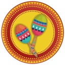 MEXIKO papierové taniere Mexican Party maracas Mexico 6 ks